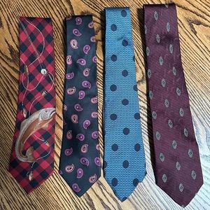 EUC 4 Beautiful Ties.  Perry Ellis, POLO and Cole Haan